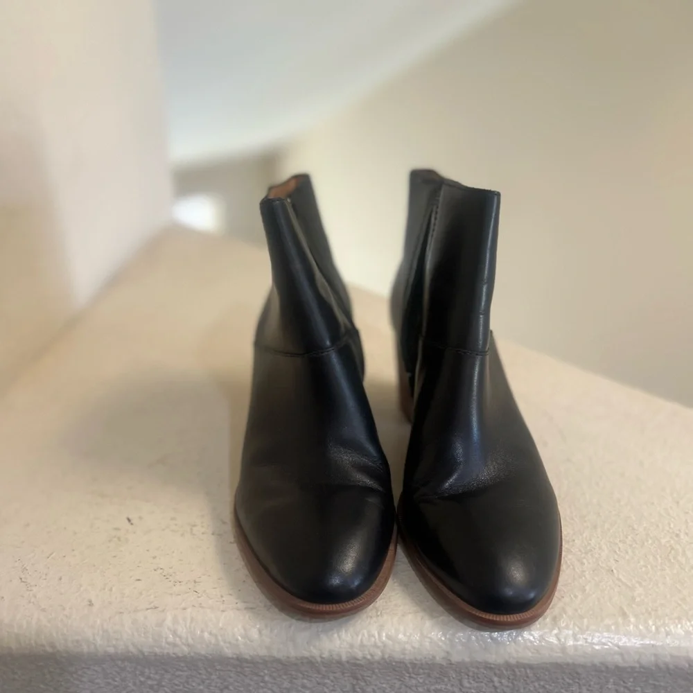 Madewell the Rosie Ankle Boot black leather booties work‎ casual fall winter 8.5